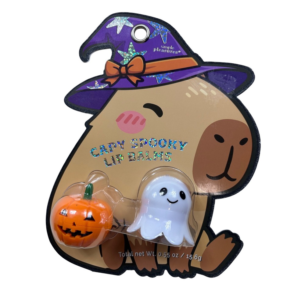 Simple Pleasures Capy Spooky Lip Balms Halloween Pumpkin Ghost Set 2 Pack